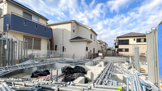 新吉田東5丁目Ⅲ　新築戸建　足場工事